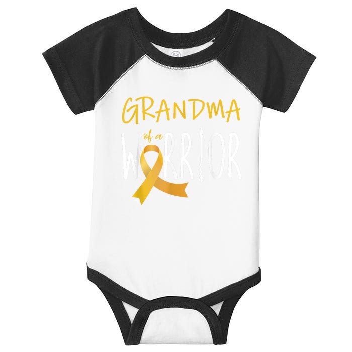 Childhood Cancer Awareness Grandma Of A Warrior Infant Baby Jersey Bodysuit