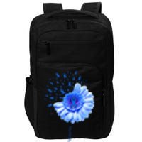 Colon Cancer Awareness Flower Survivor Fighter Impact Tech Backpack