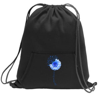 Colon Cancer Awareness Flower Survivor Fighter Sweatshirt Cinch Pack Bag