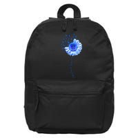 Colon Cancer Awareness Flower Survivor Fighter 16 in Basic Backpack