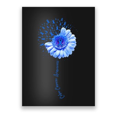 Colon Cancer Awareness Flower Survivor Fighter Poster