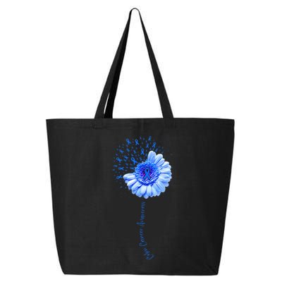 Colon Cancer Awareness Flower Survivor Fighter 25L Jumbo Tote