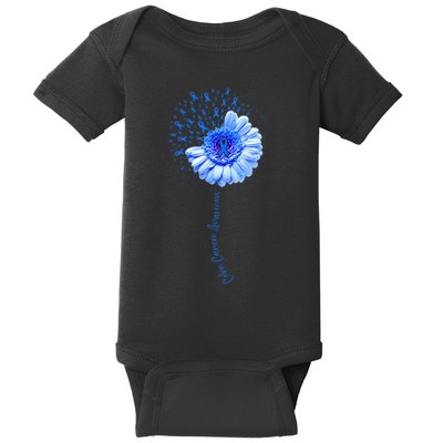 Colon Cancer Awareness Flower Survivor Fighter Baby Bodysuit