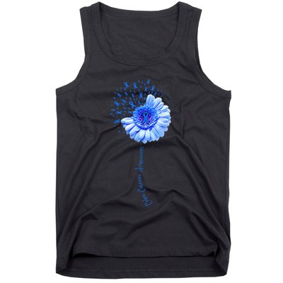 Colon Cancer Awareness Flower Survivor Fighter Tank Top