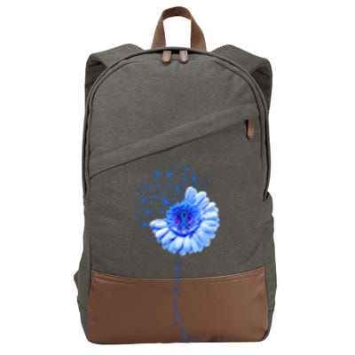 Colon Cancer Awareness Flower Survivor Fighter Cotton Canvas Backpack