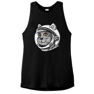 Catronaut Cat Astronaut Cat Space Graphic Gift Ladies PosiCharge Tri-Blend Wicking Tank