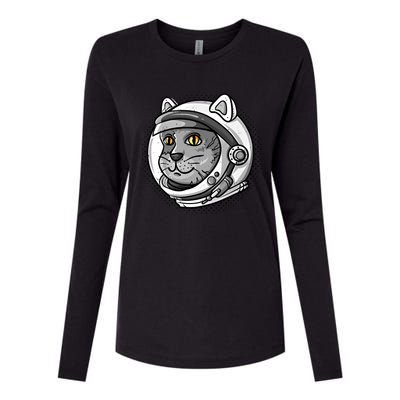 Catronaut Cat Astronaut Cat Space Graphic Gift Womens Cotton Relaxed Long Sleeve T-Shirt