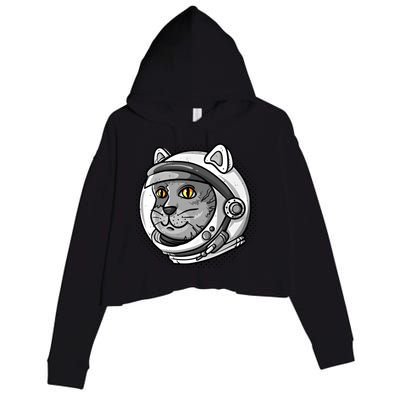 Catronaut Cat Astronaut Cat Space Graphic Gift Crop Fleece Hoodie