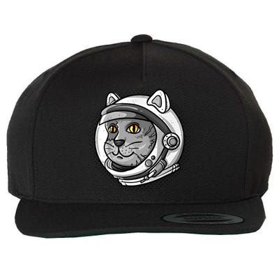 Catronaut Cat Astronaut Cat Space Graphic Gift Wool Snapback Cap