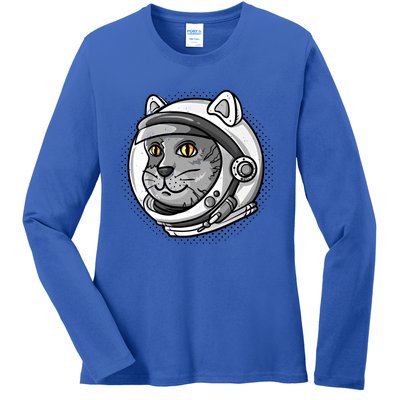 Catronaut Cat Astronaut Cat Space Graphic Gift Ladies Long Sleeve Shirt