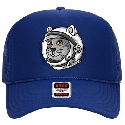 Catronaut Cat Astronaut Cat Space Graphic Gift High Crown Mesh Back Trucker Hat