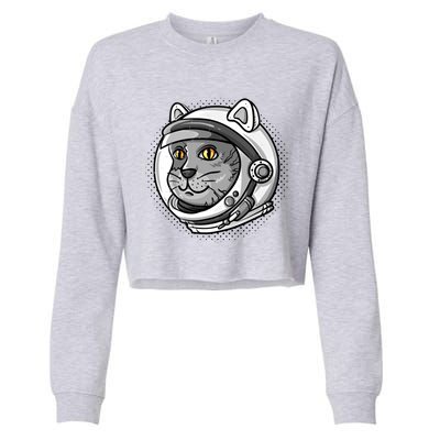 Catronaut Cat Astronaut Cat Space Graphic Gift Cropped Pullover Crew