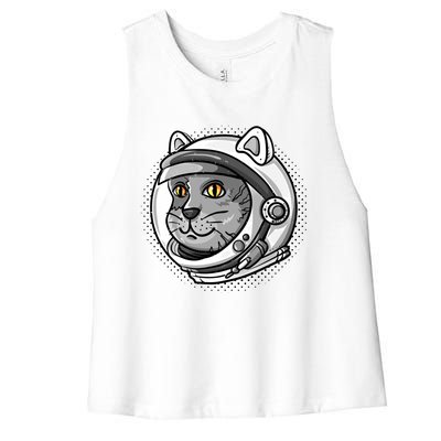 Catronaut Cat Astronaut Cat Space Graphic Gift Women's Racerback Cropped Tank