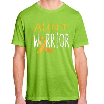 Childhood Cancer Awareness Aunt Of A Warrior Adult ChromaSoft Performance T-Shirt