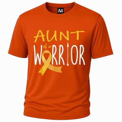 Childhood Cancer Awareness Aunt Of A Warrior Cooling Performance Crew T-Shirt