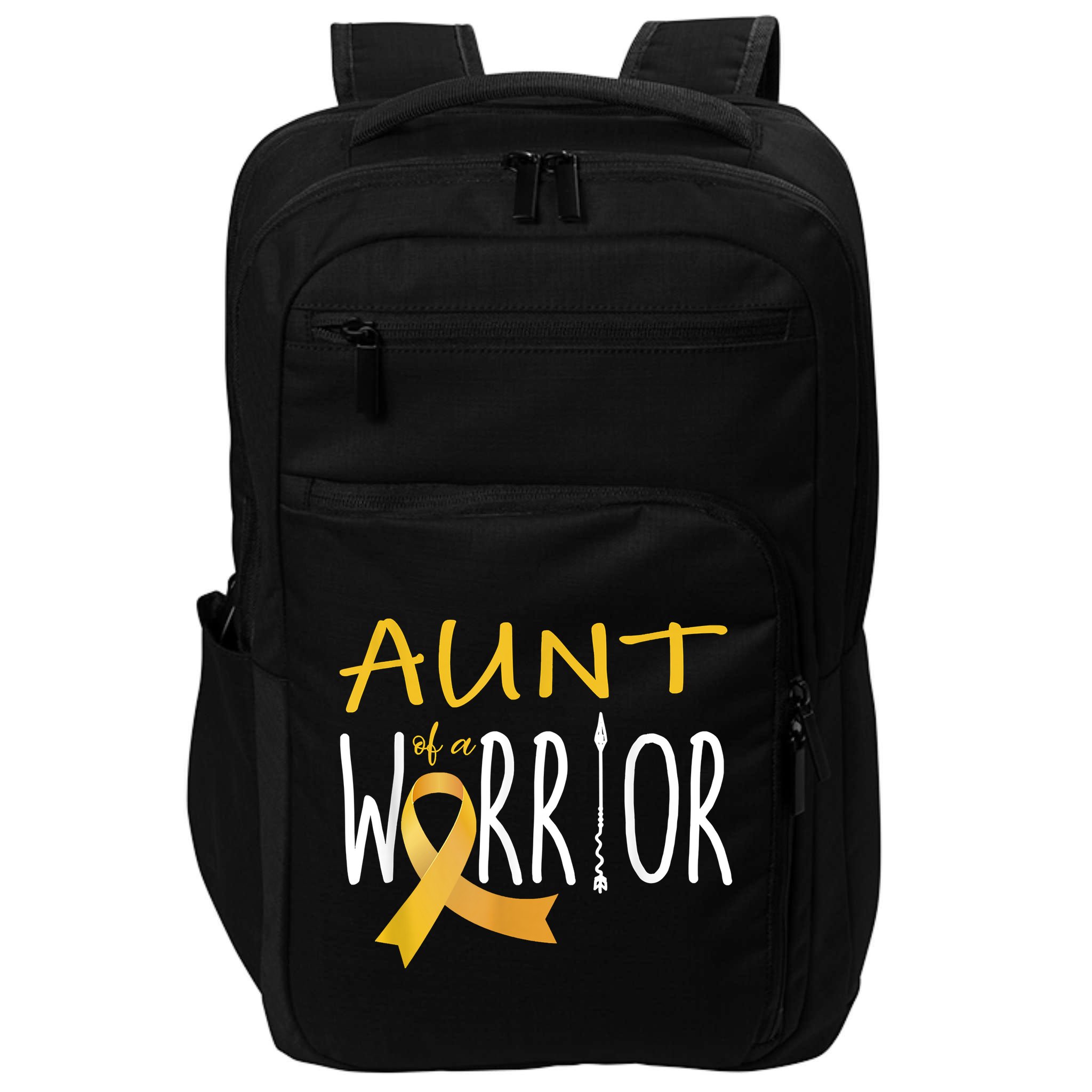 Childhood Cancer Awareness Aunt Of A Warrior Impact Tech Backpack
