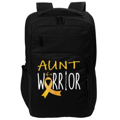 Childhood Cancer Awareness Aunt Of A Warrior Impact Tech Backpack