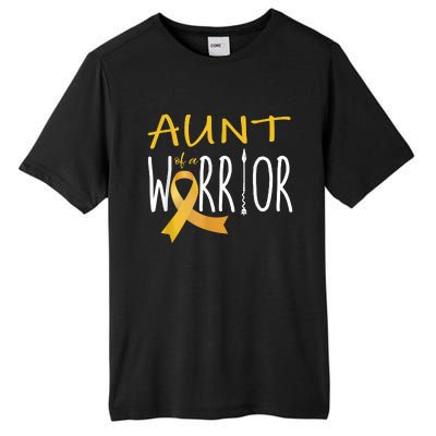 Childhood Cancer Awareness Aunt Of A Warrior Tall Fusion ChromaSoft Performance T-Shirt