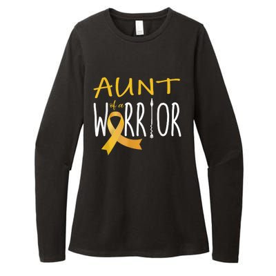 Childhood Cancer Awareness Aunt Of A Warrior Womens CVC Long Sleeve Shirt