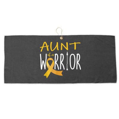 Childhood Cancer Awareness Aunt Of A Warrior Large Microfiber Waffle Golf Towel