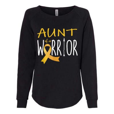 Childhood Cancer Awareness Aunt Of A Warrior Womens California Wash Sweatshirt