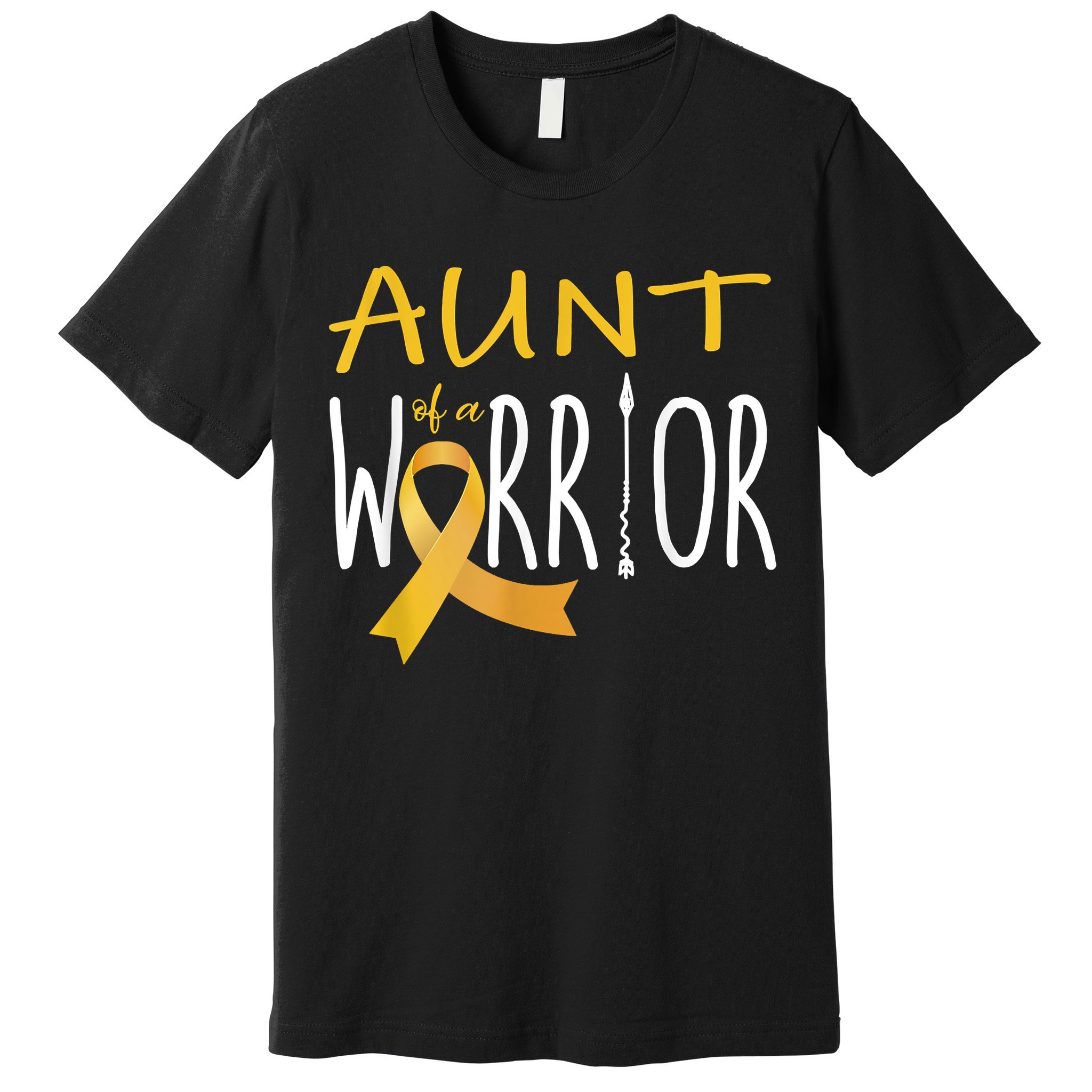 Childhood Cancer Awareness Aunt Of A Warrior Premium T-Shirt