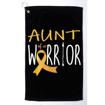 Childhood Cancer Awareness Aunt Of A Warrior Platinum Collection Golf Towel