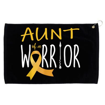 Childhood Cancer Awareness Aunt Of A Warrior Grommeted Golf Towel