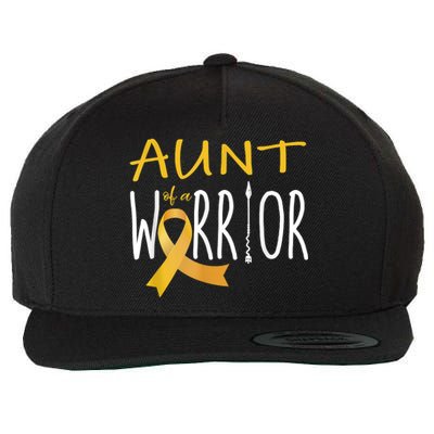 Childhood Cancer Awareness Aunt Of A Warrior Wool Snapback Cap