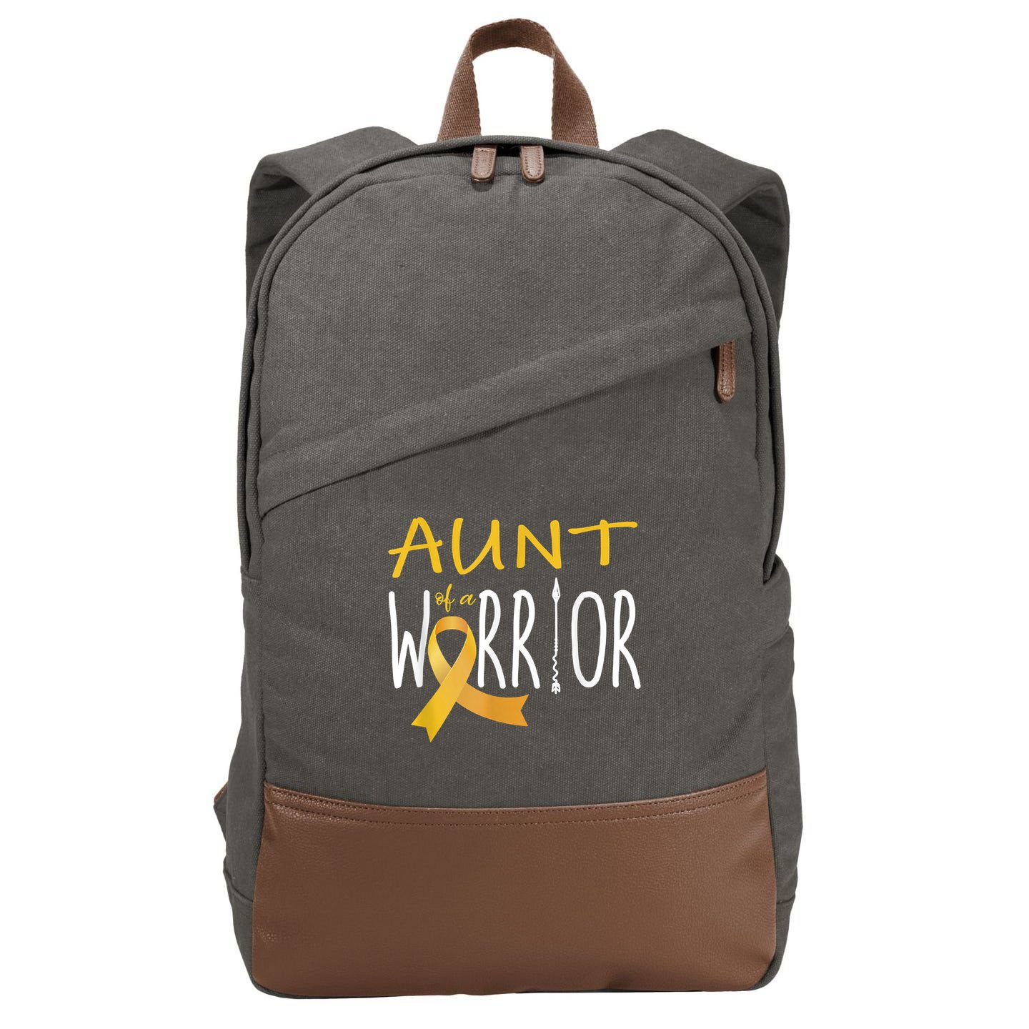 Childhood Cancer Awareness Aunt Of A Warrior Cotton Canvas Backpack