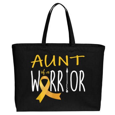 Childhood Cancer Awareness Aunt Of A Warrior Cotton Canvas Jumbo Tote