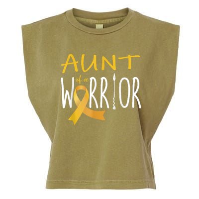 Childhood Cancer Awareness Aunt Of A Warrior Garment-Dyed Women's Muscle Tee