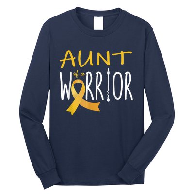 Childhood Cancer Awareness Aunt Of A Warrior Long Sleeve Shirt