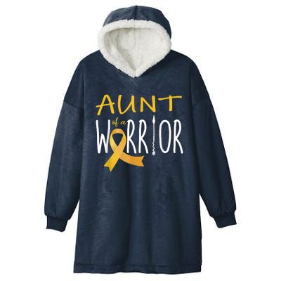 Childhood Cancer Awareness Aunt Of A Warrior Hooded Wearable Blanket