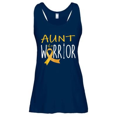 Childhood Cancer Awareness Aunt Of A Warrior Ladies Essential Flowy Tank