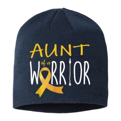 Childhood Cancer Awareness Aunt Of A Warrior Sustainable Beanie