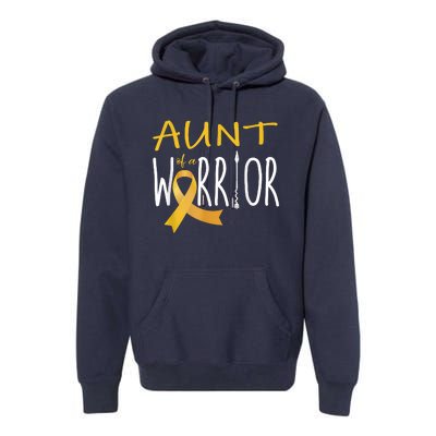 Childhood Cancer Awareness Aunt Of A Warrior Premium Hoodie