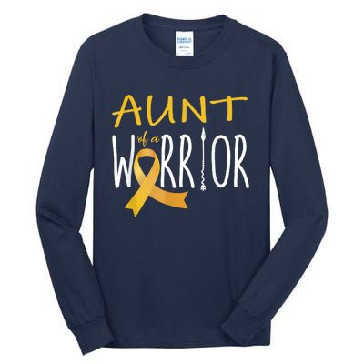 Childhood Cancer Awareness Aunt Of A Warrior Tall Long Sleeve T-Shirt