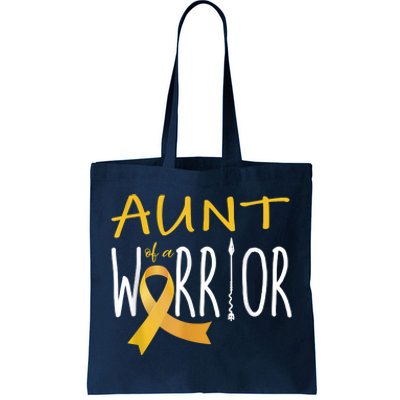 Childhood Cancer Awareness Aunt Of A Warrior Tote Bag