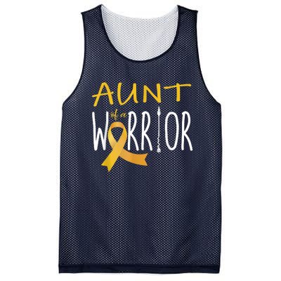 Childhood Cancer Awareness Aunt Of A Warrior Mesh Reversible Basketball Jersey Tank