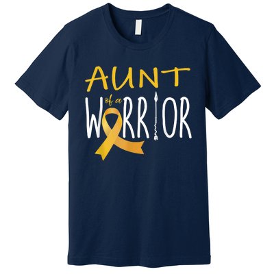 Childhood Cancer Awareness Aunt Of A Warrior Premium T-Shirt