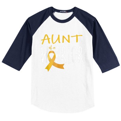 Childhood Cancer Awareness Aunt Of A Warrior Baseball Sleeve Shirt