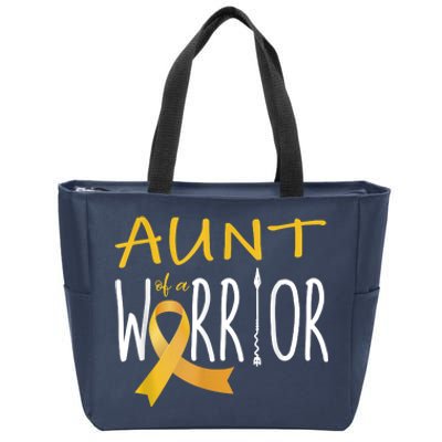 Childhood Cancer Awareness Aunt Of A Warrior Zip Tote Bag