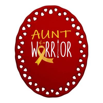 Childhood Cancer Awareness Aunt Of A Warrior Ceramic Oval Ornament