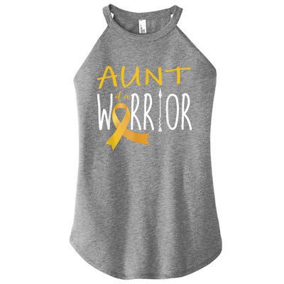 Childhood Cancer Awareness Aunt Of A Warrior Women's Perfect Tri Rocker Tank