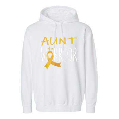 Childhood Cancer Awareness Aunt Of A Warrior Garment-Dyed Fleece Hoodie