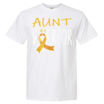 Childhood Cancer Awareness Aunt Of A Warrior Garment-Dyed Heavyweight T-Shirt