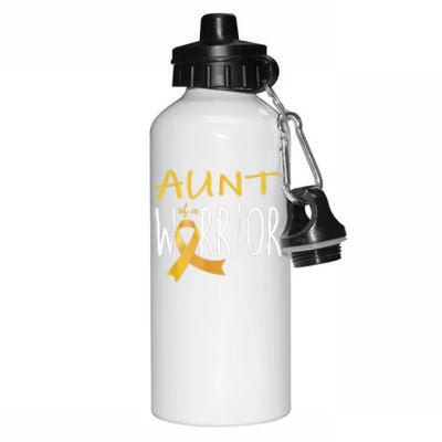 Childhood Cancer Awareness Aunt Of A Warrior Aluminum Water Bottle