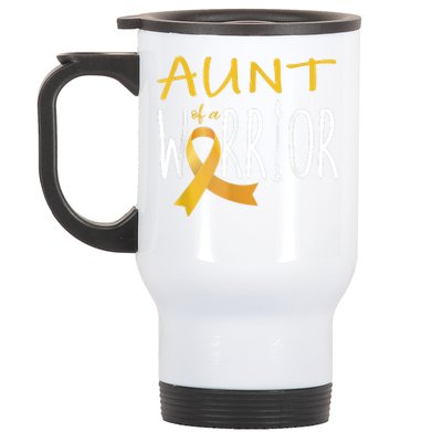 Childhood Cancer Awareness Aunt Of A Warrior Stainless Steel Travel Mug