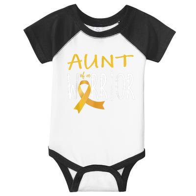 Childhood Cancer Awareness Aunt Of A Warrior Infant Baby Jersey Bodysuit